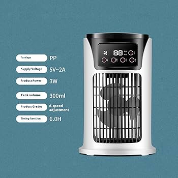 Amazon | 300mlのウォータータンク付きデスクトップエアクーラー